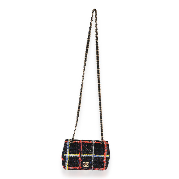 Chanel Black Multicolor Tweed Mini Rectangular Flap Bag - Picture 2 of 7